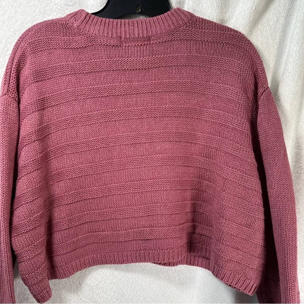 Top shop women’s crop blush pink color cable knit oversized sweater size 4 - Picture 9 of 9